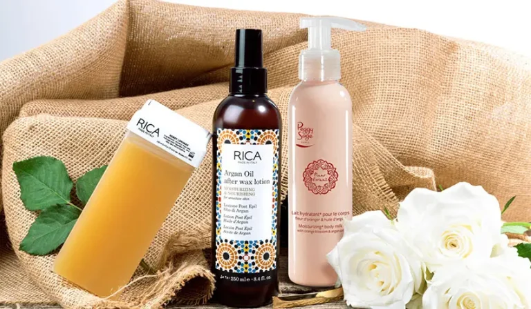Produits d’épilation de la marque RICA utilisés par Les Soins d’Aurélie à Quimper pour des prestations à domicile.